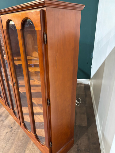 Contemporary Mahogany Glazed 3 Door Glazed Bookcase