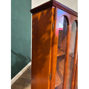 Contemporary Mahogany Glazed 3 Door Glazed Bookcase