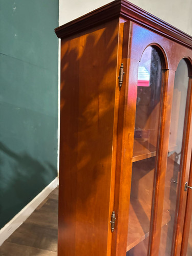 Contemporary Mahogany Glazed 3 Door Glazed Bookcase