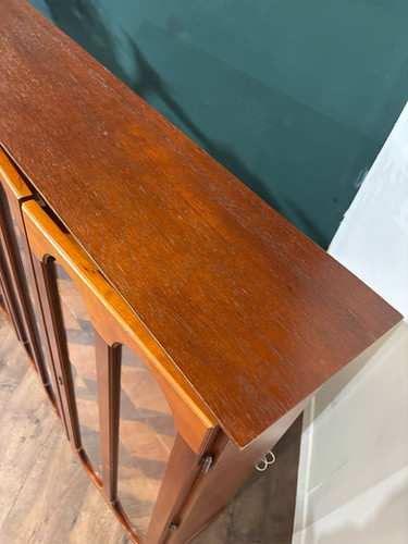 Contemporary Mahogany Glazed 3 Door Glazed Bookcase