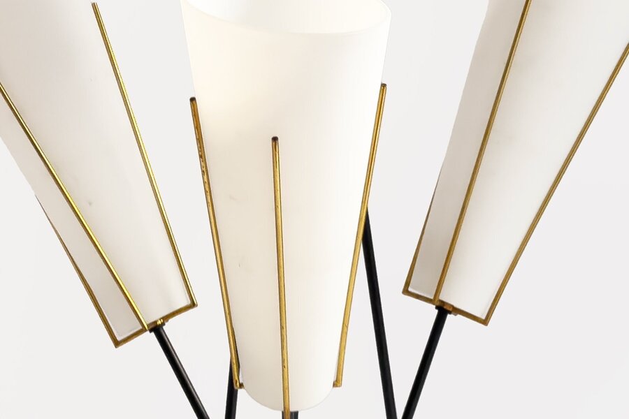 Danish Space Age Mid Century Opaline Suspension Lamp, 1960s