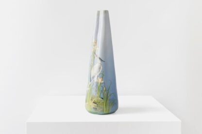 Delphin Massier Tall Beautiful Blue Ceramic Vase