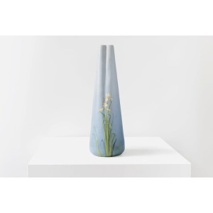 Delphin Massier Tall Beautiful Blue Ceramic Vase