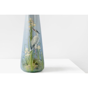 Delphin Massier Tall Beautiful Blue Ceramic Vase