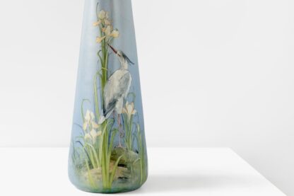 Delphin Massier Tall Beautiful Blue Ceramic Vase