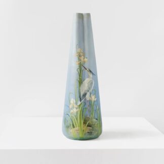 Delphin Massier Tall Beautiful Blue Ceramic Vase