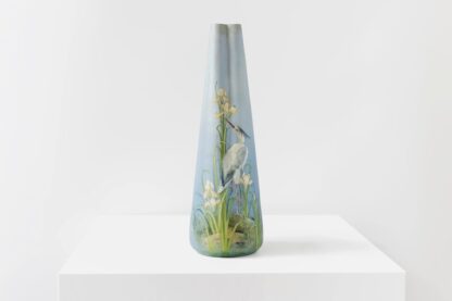 Delphin Massier Tall Beautiful Blue Ceramic Vase