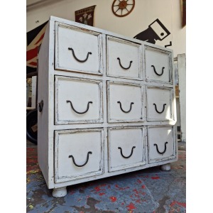Early 20th Century Bank Of Painted Workshop/Apothecary Drawers. Antique/Vintage