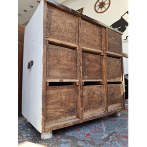 Early 20th Century Bank Of Painted Workshop/Apothecary Drawers. Antique/Vintage