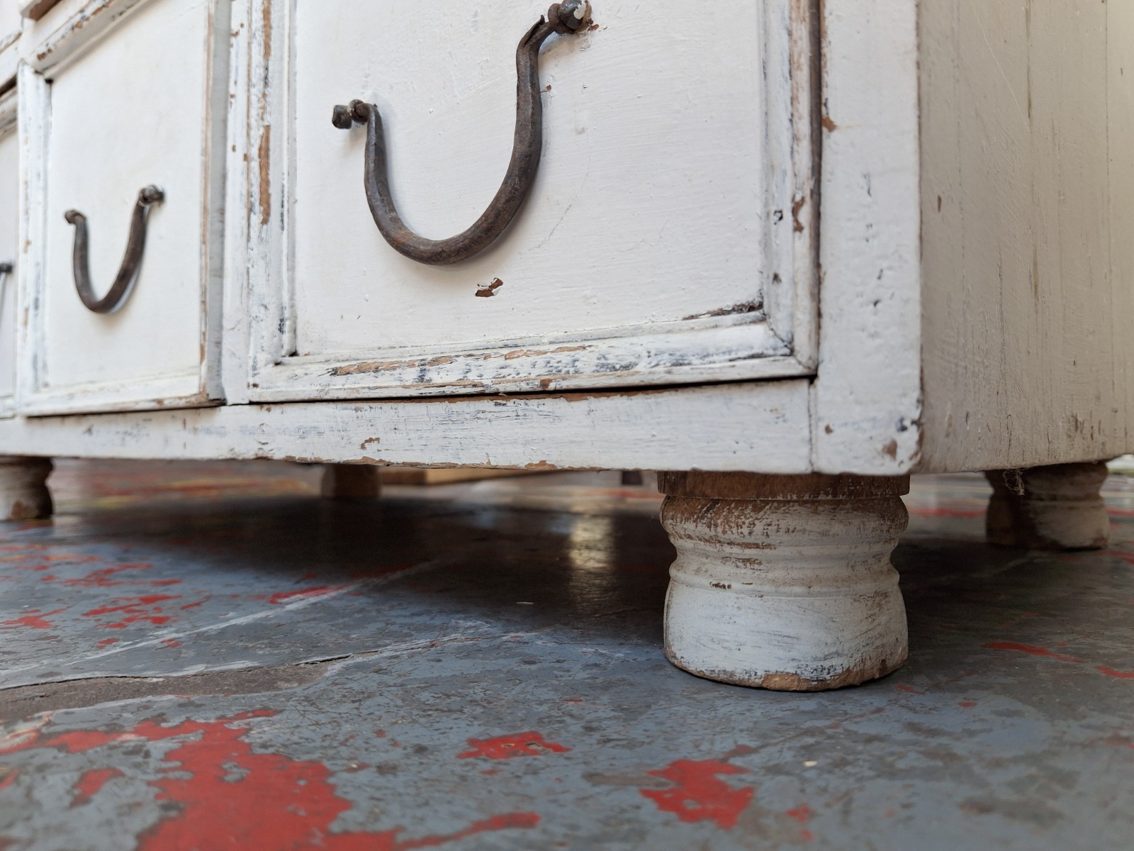 Early 20th Century Bank Of Painted Workshop/Apothecary Drawers. Antique/Vintage