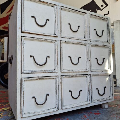 Early 20th Century Bank Of Painted Workshop/Apothecary Drawers. Antique/Vintage