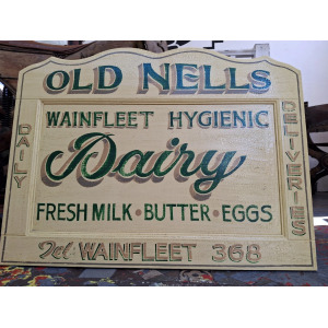 Early 20th Century Hand Painted Trade Sign/Delivery Cart Door