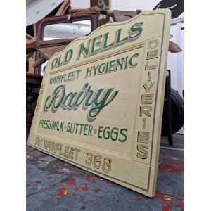 Early 20th Century Hand Painted Trade Sign/Delivery Cart Door