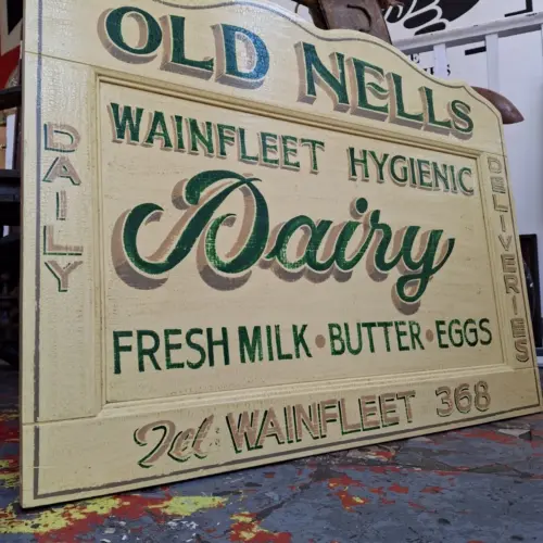 Early 20th Century Hand Painted Trade Sign/Delivery Cart Door