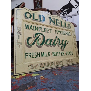Early 20th Century Hand Painted Trade Sign/Delivery Cart Door