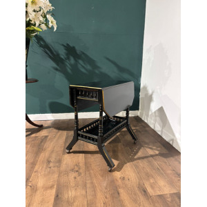 Edwardian Ebony Drop Leaf Side Table