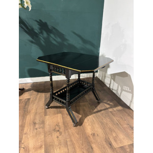 Edwardian Ebony Drop Leaf Side Table