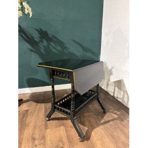 Edwardian Ebony Drop Leaf Side Table
