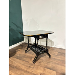 Edwardian Ebony Drop Leaf Side Table