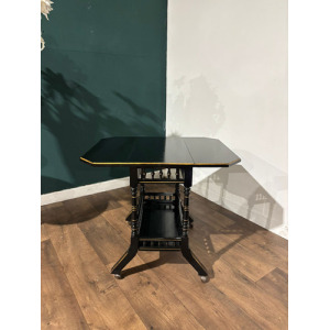 Edwardian Ebony Drop Leaf Side Table