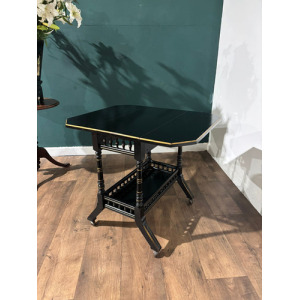 Edwardian Ebony Drop Leaf Side Table