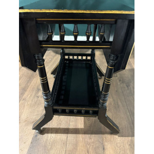Edwardian Ebony Drop Leaf Side Table