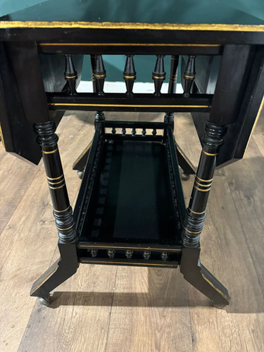 Edwardian Ebony Drop Leaf Side Table