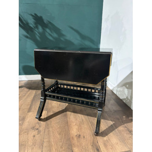 Edwardian Ebony Drop Leaf Side Table
