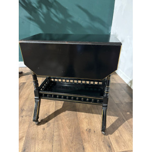 Edwardian Ebony Drop Leaf Side Table