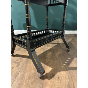 Edwardian Ebony Drop Leaf Side Table