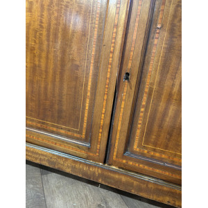 Edwardian Inlaid Bureau Bookcase
