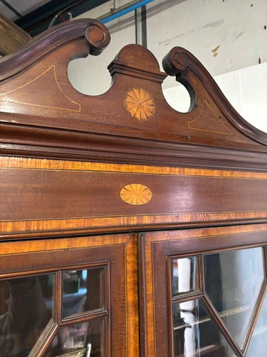 Edwardian Inlaid Bureau Bookcase