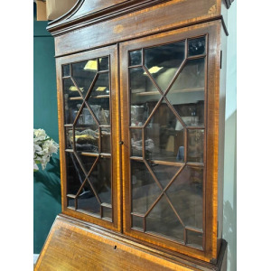 Edwardian Inlaid Bureau Bookcase