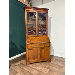 Edwardian Inlaid Bureau Bookcase