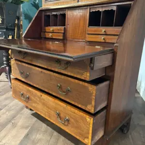 Edwardian Inlaid Bureau Bookcase