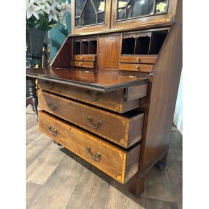 Edwardian Inlaid Bureau Bookcase