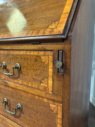 Edwardian Inlaid Bureau Bookcase