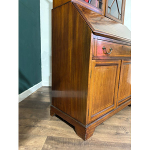 Edwardian Inlaid Bureau Bookcase