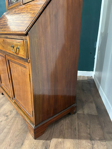 Edwardian Inlaid Bureau Bookcase