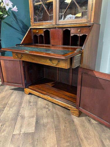 Edwardian Inlaid Bureau Bookcase