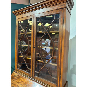 Edwardian Inlaid Bureau Bookcase