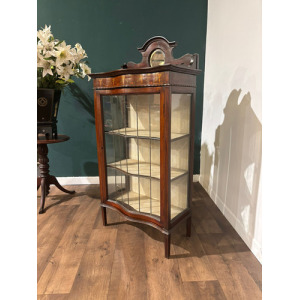 Edwardian Mahogany Serpentine Fronted Display Cabinet