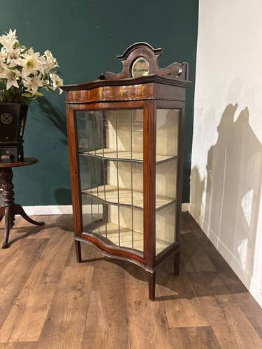 Edwardian Mahogany Serpentine Fronted Display Cabinet
