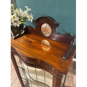 Edwardian Mahogany Serpentine Fronted Display Cabinet