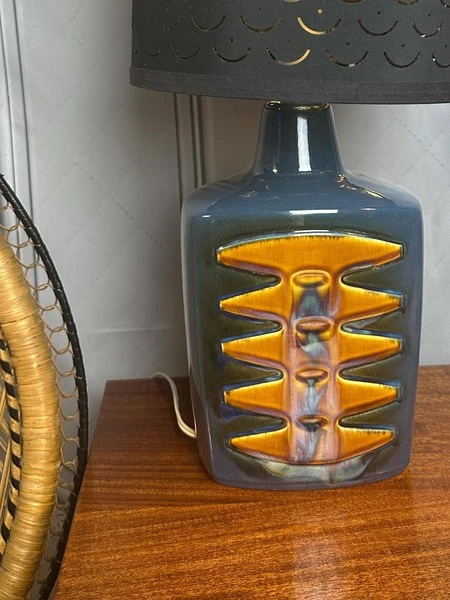 Einar Johansen Stentoj Soholm Blue Table Lamp 1022, Danish Design Desk Lamp, Vintage Design, 1960s, Mid Century Decor