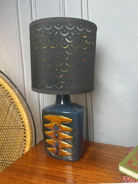 Einar Johansen Stentoj Soholm Blue Table Lamp 1022, Danish Design Desk Lamp, Vintage Design, 1960s, Mid Century Decor