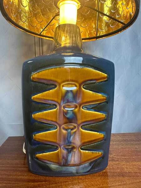 Einar Johansen Stentoj Soholm Blue Table Lamp 1022, Danish Design Desk Lamp, Vintage Design, 1960s, Mid Century Decor
