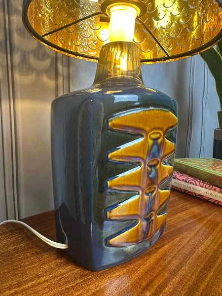 Einar Johansen Stentoj Soholm Blue Table Lamp 1022, Danish Design Desk Lamp, Vintage Design, 1960s, Mid Century Decor