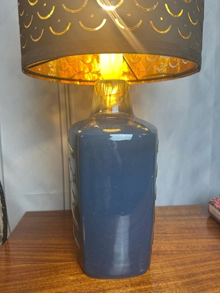 Einar Johansen Stentoj Soholm Blue Table Lamp 1022, Danish Design Desk Lamp, Vintage Design, 1960s, Mid Century Decor