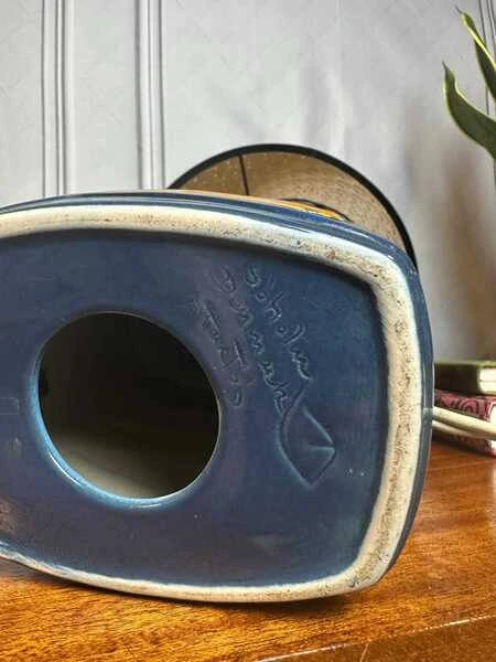 Einar Johansen Stentoj Soholm Blue Table Lamp 1022, Danish Design Desk Lamp, Vintage Design, 1960s, Mid Century Decor